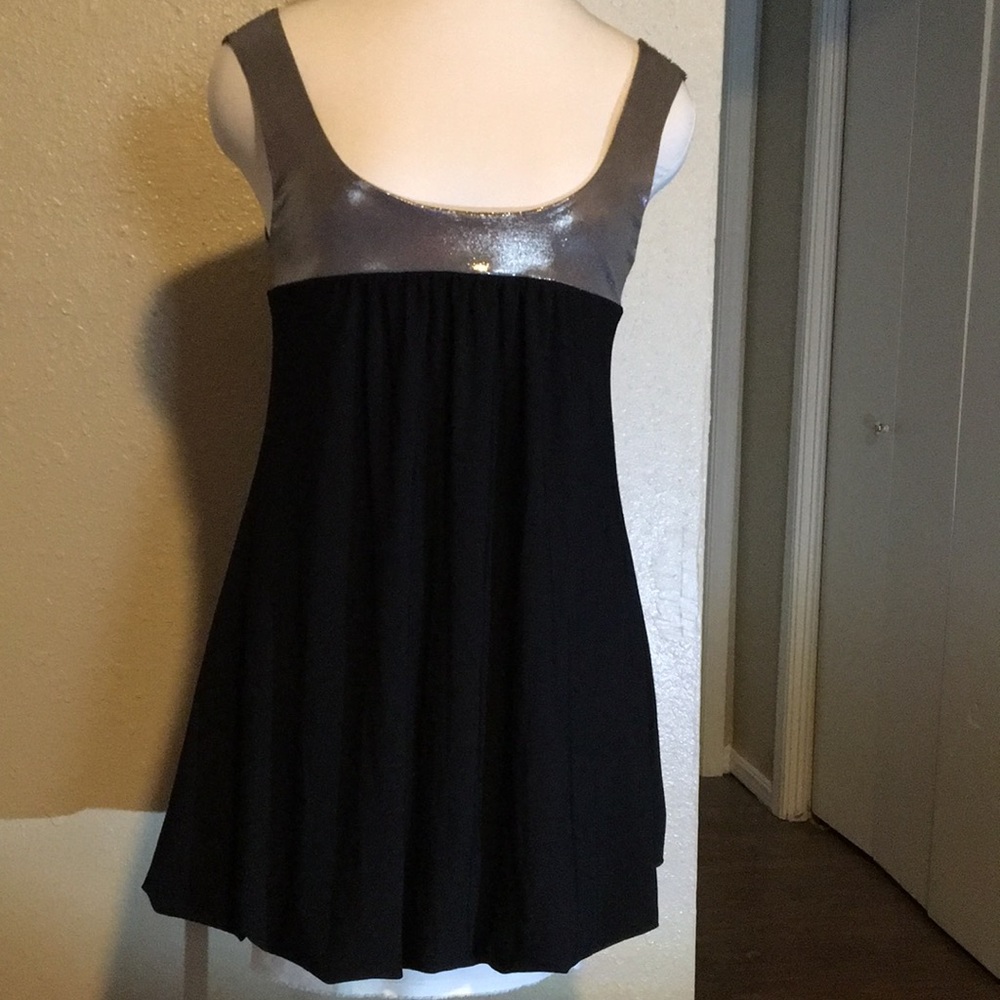 ING Silver and Black Mini Cocktail Dress